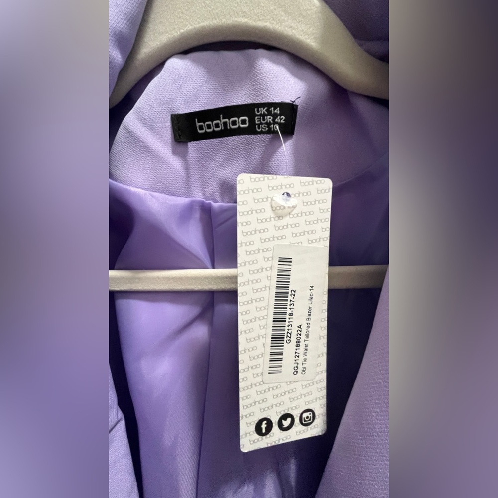NWT LILAC OBI TIE WAIST TAILORED BLAZER - Picture 3 of 5